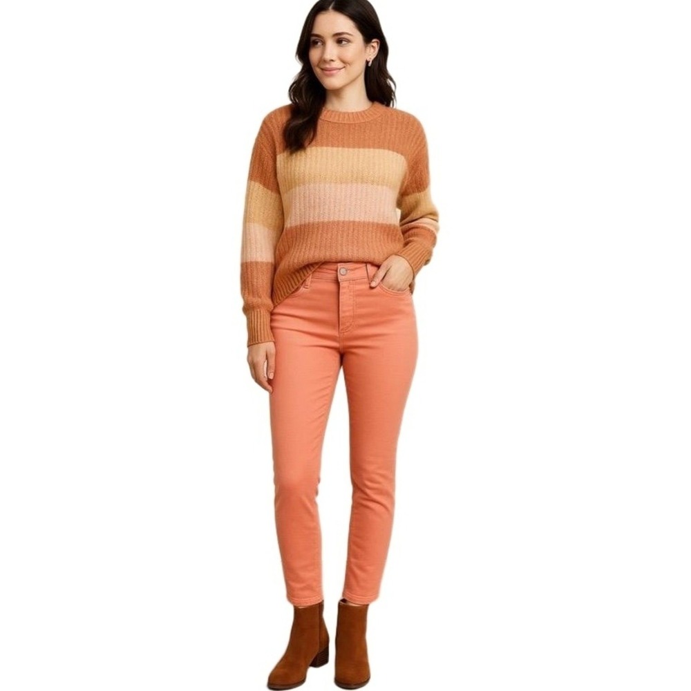 A.N.A. Jeans Womens 12 Skinny Ankle Coral Pink Mid Rise Blossom Pastel NWT